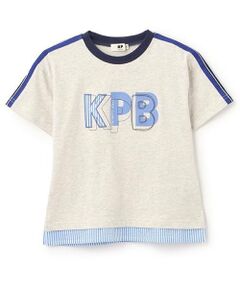 KP / ケーピー Tシャツ | 肩ニットテープKPBグラフィック裾レイヤードTシャツ