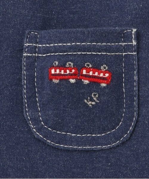 KP / ケーピー ロンパース | デニム+ボーダーレイヤード風カバーオール | 詳細5