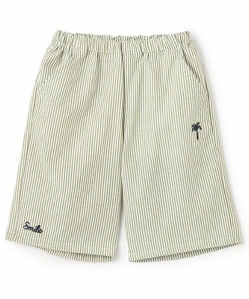 KP / ケーピー ショート・ハーフ・半端丈パンツ | サッカーストライプ ハーフパンツ（カーキ）