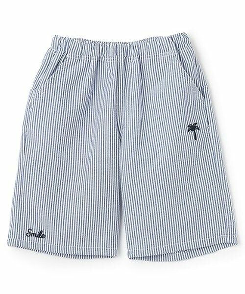 KP / ケーピー ショート・ハーフ・半端丈パンツ | サッカーストライプ ハーフパンツ（紺）