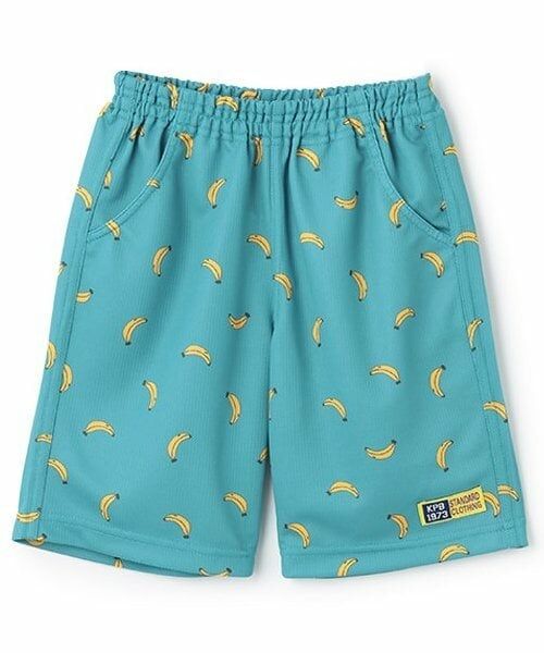 KP / ケーピー ショート・ハーフ・半端丈パンツ | ドライメッシュ総柄プリント ハーフパンツ（エメラルド グリーン）