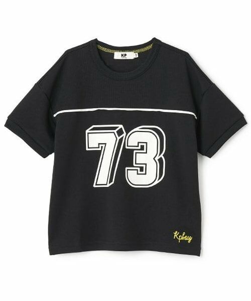 KP / ケーピー Tシャツ | 紫外線で色の変わるプリント メッシュキシリトール加工Ｔシャツ（黒）