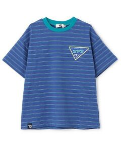 KP / ケーピー Tシャツ | バックプリント マルチボーダー半袖Tシャツ