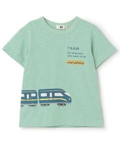 KP / ケーピー Tシャツ | 電車プリント スラブ天竺 半袖Ｔシャツ