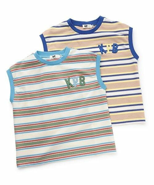 KP / ケーピー Tシャツ | マルチボーダー スリーブレスTシャツ | 詳細7