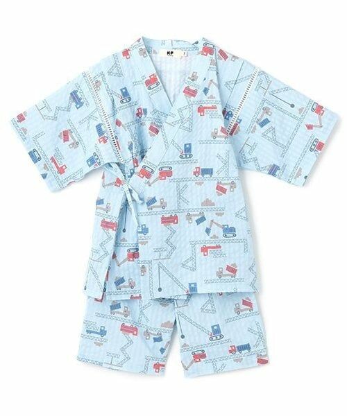 KP / ケーピー 着物・浴衣・小物類 | 甚平 働く車×鉄骨柄（サックス）