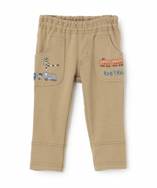 KP / ケーピー その他パンツ | 電車刺しゅう ニットツイルパンツ（ベージュ）