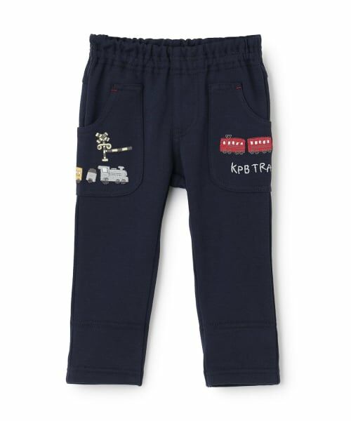 KP / ケーピー その他パンツ | 電車刺しゅう ニットツイルパンツ（紺）