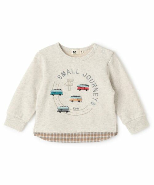 KP / ケーピー スウェット | 車刺シュウ×裾チェック トレーナー（オートミール）