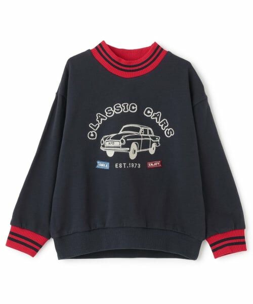 KP / ケーピー スウェット | ラインリブ トレーナー（紺）