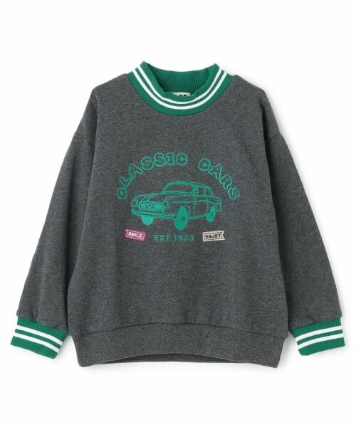 KP / ケーピー スウェット | ラインリブ トレーナー（チャコール）