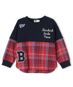 KP / ケーピー スウェット | 裏毛×ヘリンボーンチェック トレーナー