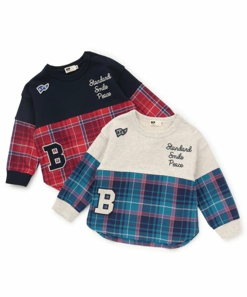 KP / ケーピー スウェット | 裏毛×ヘリンボーンチェック トレーナー | 詳細6