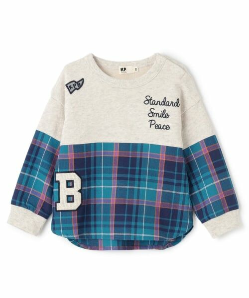KP / ケーピー スウェット | 裏毛×ヘリンボーンチェック トレーナー（オートミール）