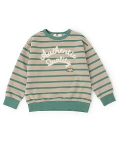 KP / ケーピー スウェット | チェーンロゴ刺シュウ ボーダー裏毛トレーナー