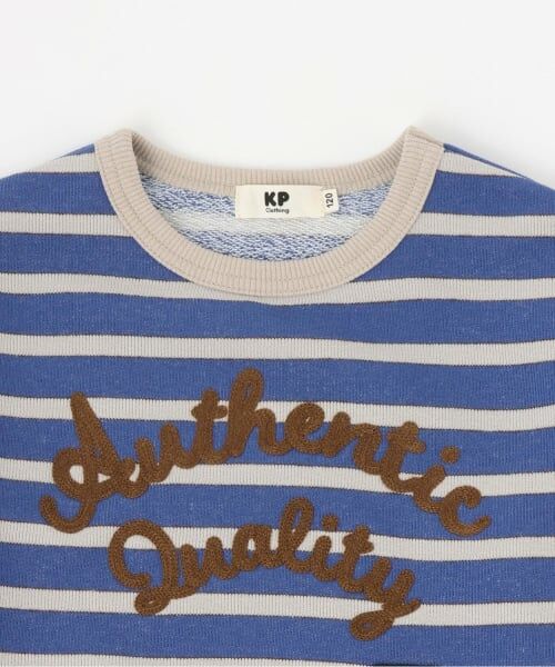 KP / ケーピー スウェット | チェーンロゴ刺シュウ ボーダー裏毛トレーナー | 詳細2