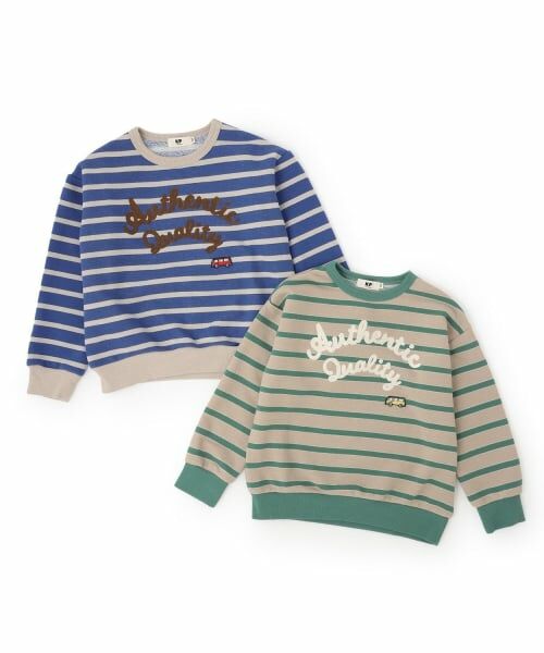 KP / ケーピー スウェット | チェーンロゴ刺シュウ ボーダー裏毛トレーナー | 詳細6