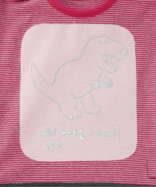 KP / ケーピー Tシャツ | 恐竜刺しゅう×エルボーパッチ ミジンボーダー長T | 詳細4