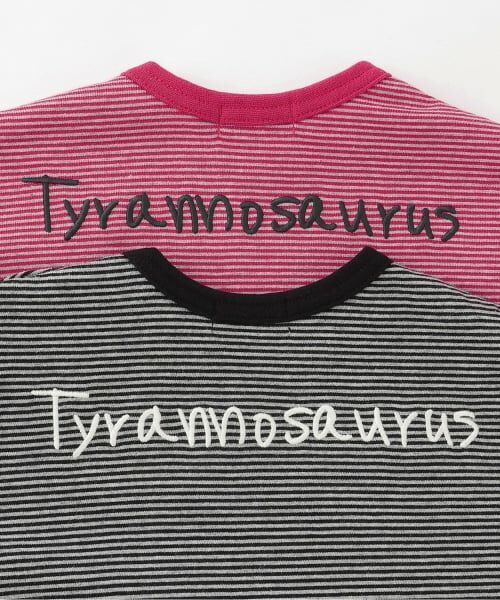 KP / ケーピー Tシャツ | 恐竜刺しゅう×エルボーパッチ ミジンボーダー長T | 詳細6