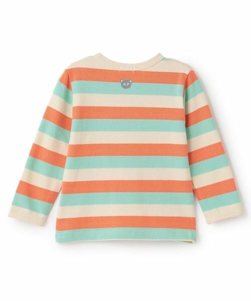 KP / ケーピー Tシャツ | クマ編モチーフ マルチボーダー長袖Tシャツ | 詳細1