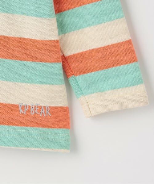 KP / ケーピー Tシャツ | クマ編モチーフ マルチボーダー長袖Tシャツ | 詳細4