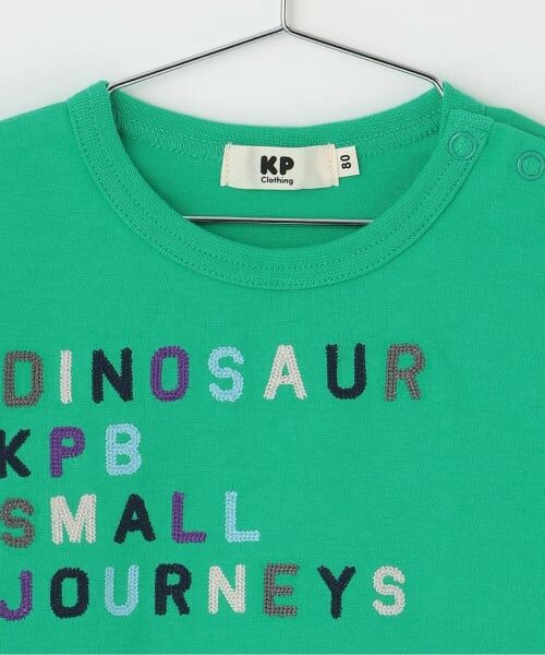 KP / ケーピー Tシャツ | 恐竜刺しゅう レイヤード風長袖Tシャツ | 詳細2