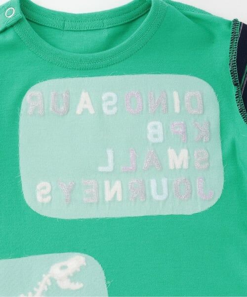 KP / ケーピー Tシャツ | 恐竜刺しゅう レイヤード風長袖Tシャツ | 詳細3