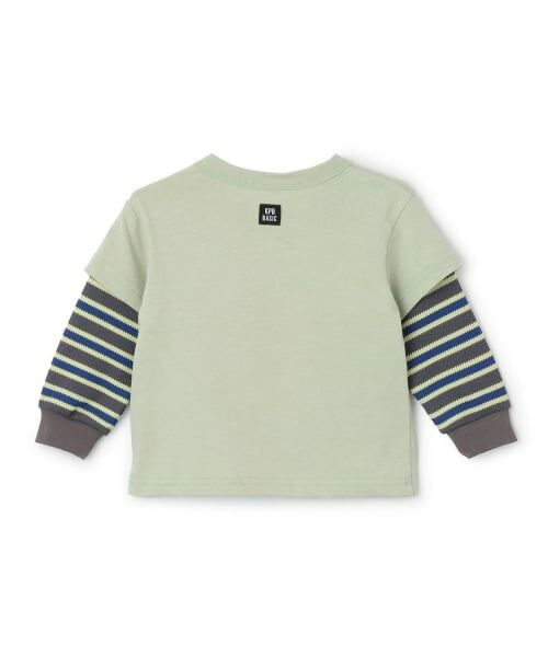 KP / ケーピー Tシャツ | 車アップリケ レイヤード風長袖Tシャツ | 詳細1