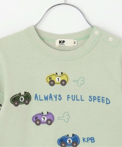 KP / ケーピー Tシャツ | 車アップリケ レイヤード風長袖Tシャツ | 詳細2