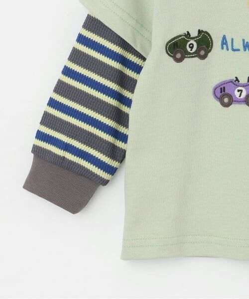 KP / ケーピー Tシャツ | 車アップリケ レイヤード風長袖Tシャツ | 詳細3