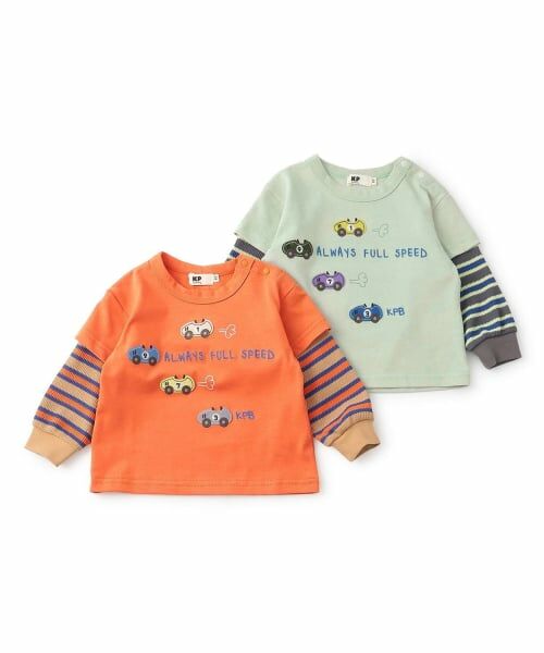 KP / ケーピー Tシャツ | 車アップリケ レイヤード風長袖Tシャツ | 詳細6