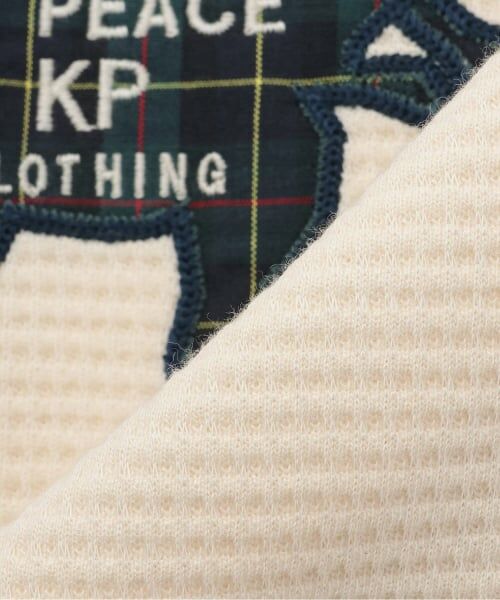 KP / ケーピー Tシャツ | チェック恐竜アップリケ ワッフル長袖Tシャツ | 詳細6