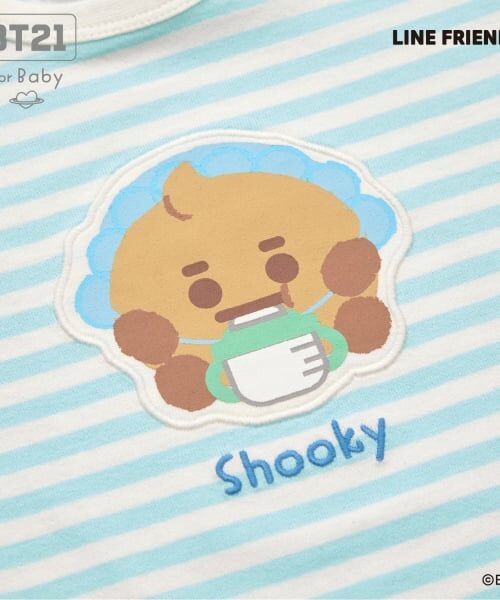 KP / ケーピー Tシャツ | 【BT21】アップリケボーダー半袖Tシャツ | 詳細10