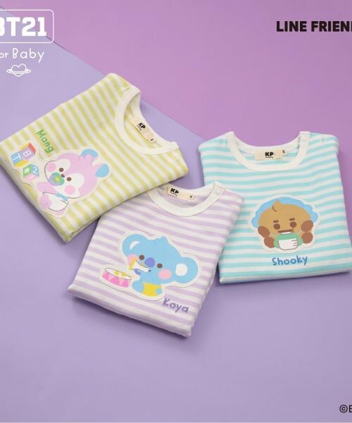 KP / ケーピー Tシャツ | 【BT21】アップリケボーダー半袖Tシャツ | 詳細30