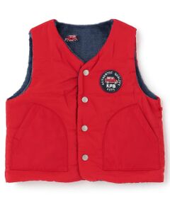 KP / ケーピー ブルゾン | タフタ×車刺しゅう裏ボア 中綿ベスト