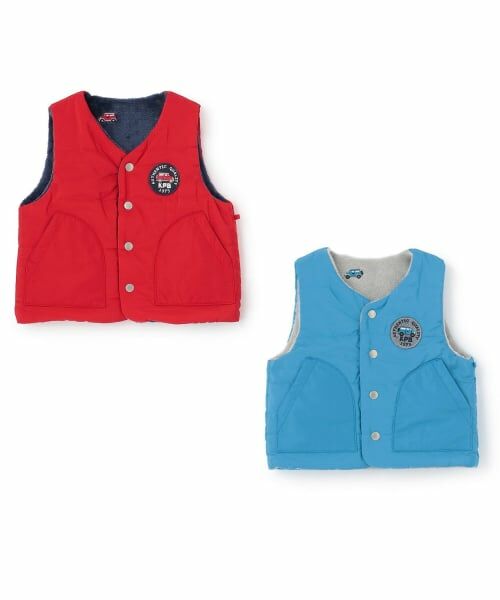 KP / ケーピー ブルゾン | タフタ×車刺しゅう裏ボア 中綿ベスト | 詳細12