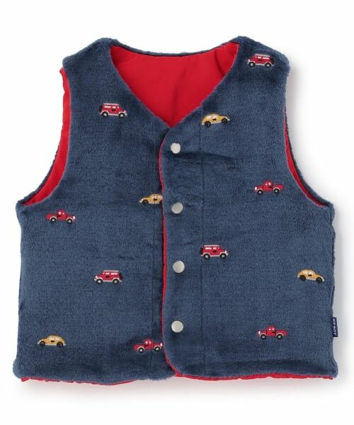 KP / ケーピー ブルゾン | タフタ×車刺しゅう裏ボア 中綿ベスト | 詳細3