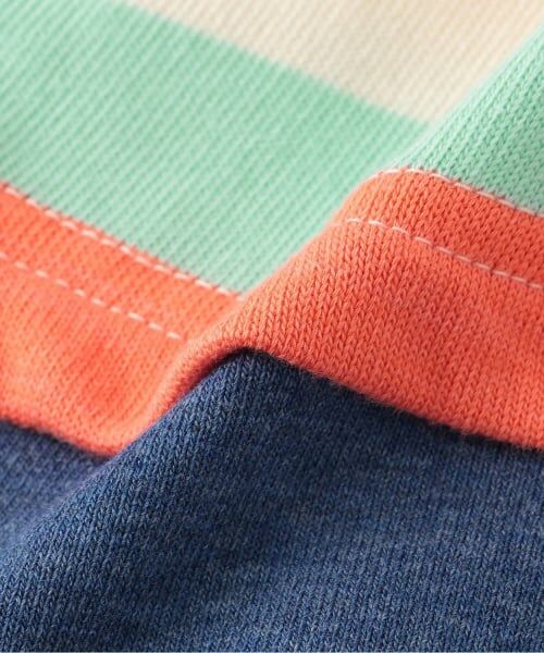 KP / ケーピー ロンパース | クマ編モチーフ マルチボーダー×杢裏毛 カバーオール | 詳細9