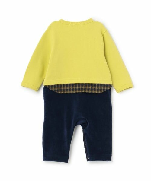 KP / ケーピー ロンパース | 車刺しゅう 裏毛×ニットコール カバーオール | 詳細1