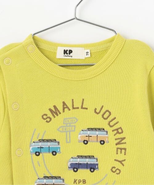 KP / ケーピー ロンパース | 車刺しゅう 裏毛×ニットコール カバーオール | 詳細2