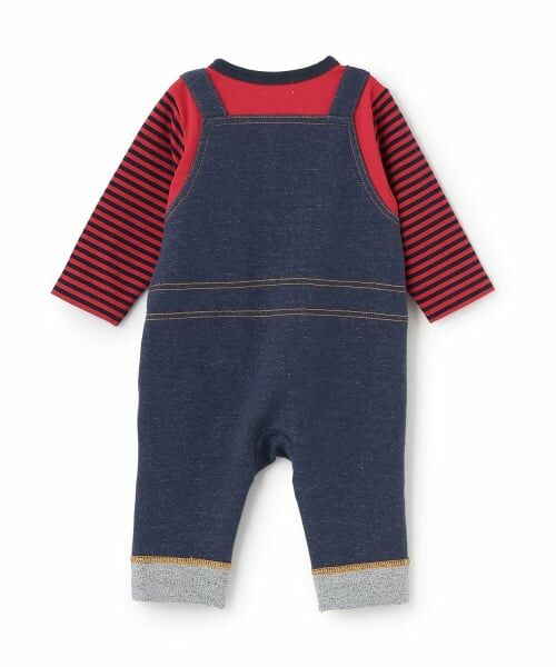 KP / ケーピー ロンパース | レイヤード風ストレッチ裏毛 カバーオール | 詳細1