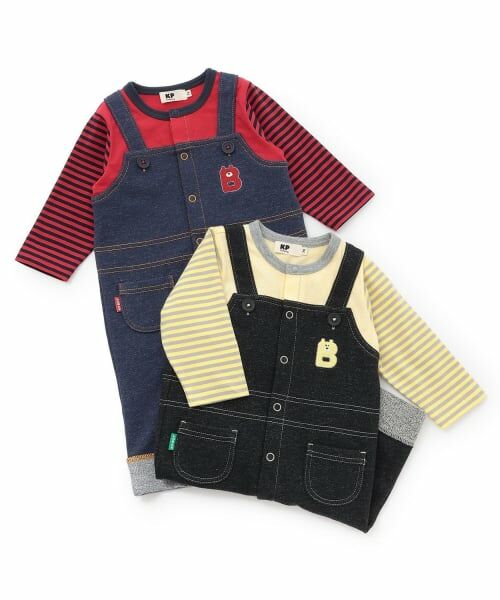 KP / ケーピー ロンパース | レイヤード風ストレッチ裏毛 カバーオール | 詳細9