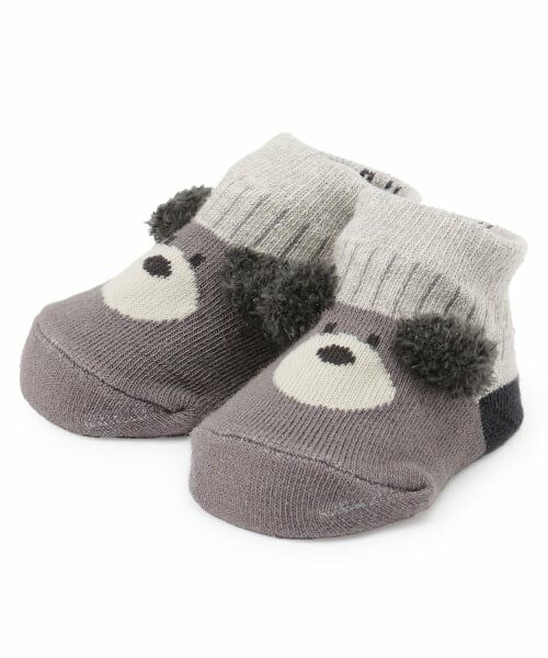 KP / ケーピー ベビー・キッズウエア | クマ BABYソックス（トップ グレー）