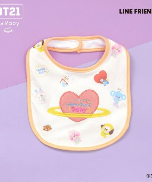 KP / ケーピー スタイ・ビブ | 【BT21】総柄スタイ（オフ ホワイト）