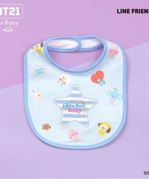 KP / ケーピー スタイ・ビブ | 【BT21】総柄スタイ（サックス）