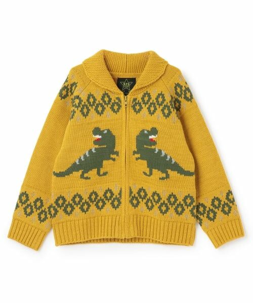 KP / ケーピー ニット・セーター | 恐竜 カウチンセーター（黄）