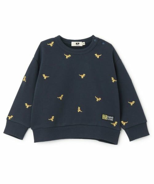 KP / ケーピー スウェット | 恐竜総柄刺シュウ トレーナー（紺）