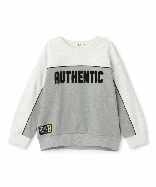 KP / ケーピー スウェット | 胸切り替えバイカラー トレーナー（トップ グレー）