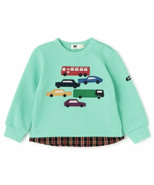 KP / ケーピー スウェット | 車アップリケ 裏起毛トレーナー 【吸湿発熱】(エメラルド グリーン)
