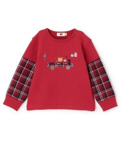 KP / ケーピー スウェット | 先染チェック車アップリケ 裏毛トレーナー